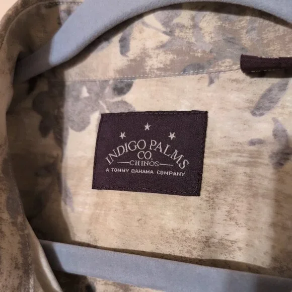 Tommy Bahama Indigo Palms Button-Down Shirt Men’s XL Tan Floral Long Sleeve - Picture 2 of 6